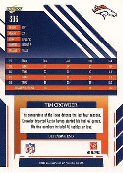 2007 Score #306 Tim Crowder Back