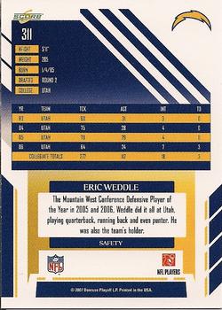 2007 Score #311 Eric Weddle Back