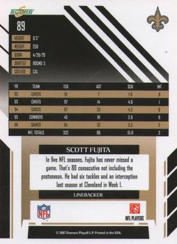 2007 Score Select #89 Scott Fujita Back