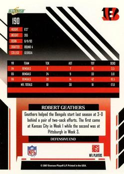 2007 Score Select #190 Robert Geathers Back