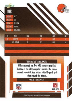 2007 Score Select #198 Travis Wilson Back