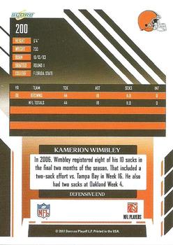 2007 Score Select #200 Kamerion Wimbley Back