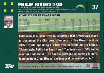 2007 Topps #37 Philip Rivers Back