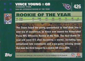 2007 Topps #426 Vince Young Back