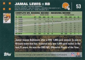 2007 Topps #53 Jamal Lewis Back