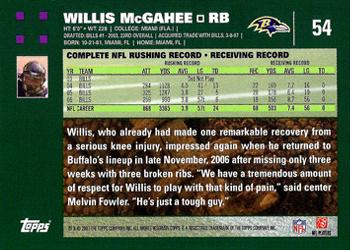 2007 Topps #54 Willis McGahee Back