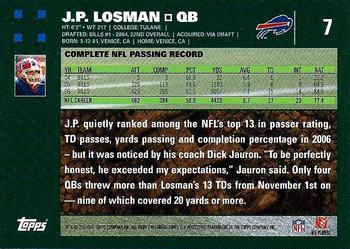 2007 Topps #7 J.P. Losman Back