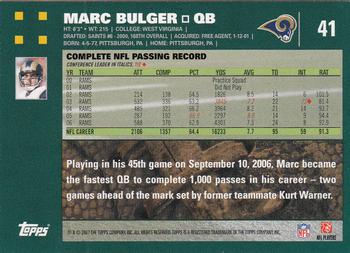 2007 Topps #41 Marc Bulger Back