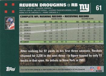 2007 Topps #61 Reuben Droughns Back