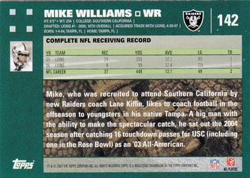 2007 Topps #142 Mike Williams Back