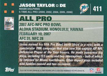 2007 Topps #411 Jason Taylor Back