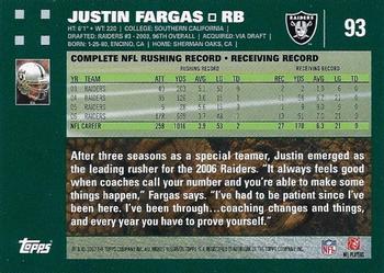2007 Topps #93 Justin Fargas Back