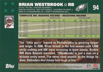 2007 Topps #94 Brian Westbrook Back