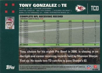 2007 Topps Chrome #TC33 Tony Gonzalez Back
