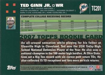 2007 Topps Chrome #TC201 Ted Ginn Jr. Back