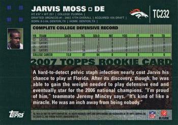 2007 Topps Chrome #TC232 Jarvis Moss Back