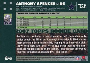 2007 Topps Chrome #TC234 Anthony Spencer Back
