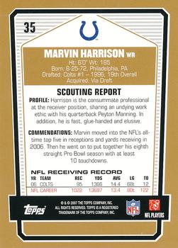 2007 Topps Draft Picks & Prospects #35 Marvin Harrison Back