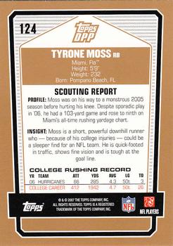2007 Topps Draft Picks & Prospects #124 Tyrone Moss Back