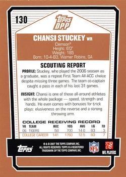 2007 Topps Draft Picks & Prospects #130 Chansi Stuckey Back