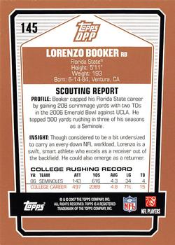 2007 Topps Draft Picks & Prospects #145 Lorenzo Booker Back