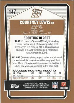 2007 Topps Draft Picks & Prospects #147 Courtney Lewis Back