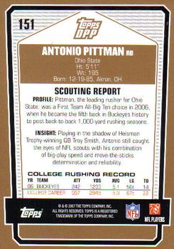 2007 Topps Draft Picks & Prospects #151 Antonio Pittman Back