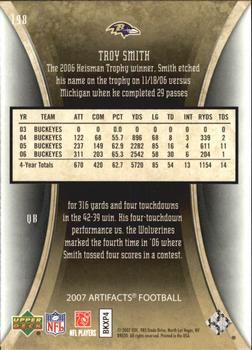 2007 Upper Deck Artifacts #198 Troy Smith Back