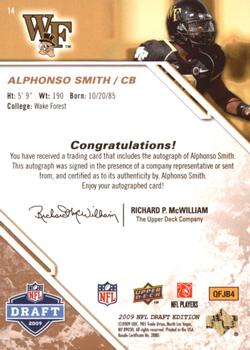 2009 Upper Deck Draft Edition - Autographs Copper #14 Alphonso Smith Back