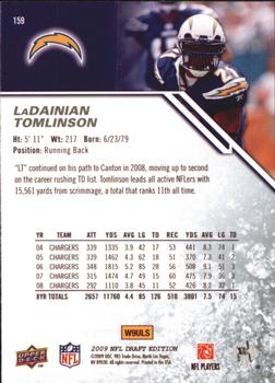 2009 Upper Deck Draft Edition - Brown #159 LaDainian Tomlinson Back