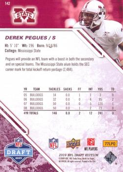 2009 Upper Deck Draft Edition - Burgundy #142 Derek Pegues Back