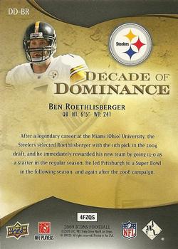 2009 Upper Deck Icons - Decade of Dominance Gold #DD-BR Ben Roethlisberger Back