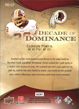 2009 Upper Deck Icons - Decade of Dominance Gold #DD-CP Clinton Portis Back