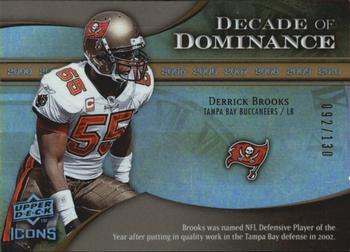 2009 Upper Deck Icons - Decade of Dominance Gold #DD-DB Derrick Brooks Front