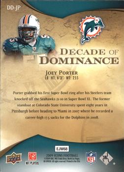 2009 Upper Deck Icons - Decade of Dominance Gold #DD-JP Joey Porter Back