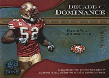 2009 Upper Deck Icons - Decade of Dominance Gold #DD-PW Patrick Willis Front