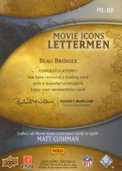 2009 Upper Deck Icons - Movie Lettermen #MLBB Beau Bridges Back