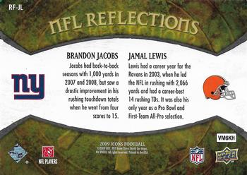 2009 Upper Deck Icons - NFL Reflections Gold #RF-JL Brandon Jacobs / Jamal Lewis Back