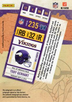 2010 Playoff Contenders #235b Toby Gerhart Back