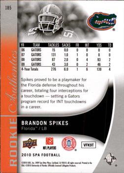 2010 SP Authentic #185 Brandon Spikes Back