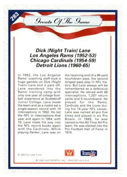 1992 All World #283 Dick Lane Back
