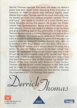 1992 All World - Greats/Rookies #SG5 Derrick Thomas Back