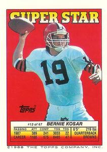 1988 Topps Stickers - Super Star Backs #13 Bernie Kosar Front