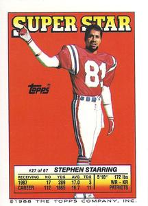 1988 Topps Stickers - Super Star Backs #27 Stephen Starring Front