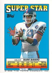 1988 Topps Stickers - Super Star Backs #46 Mark Bavaro Front