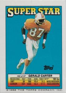 1988 Topps Stickers - Super Star Backs #60 Gerald Carter Front