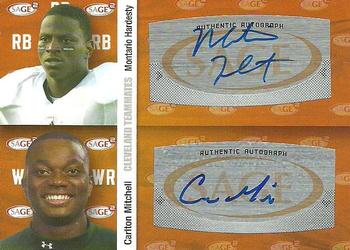 2010 SAGE Squared - Dual Autographs #A48 Montario Hardesty / Carlton Mitchell  Front