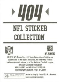 2010 Panini NFL Sticker Collection #404 Kevin Williams Back