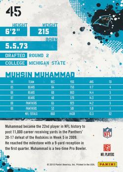 2010 Score - Glossy #45 Muhsin Muhammad Back