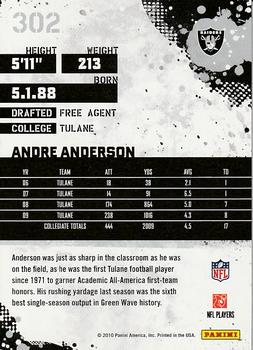 2010 Score - Glossy #302 Andre Anderson Back